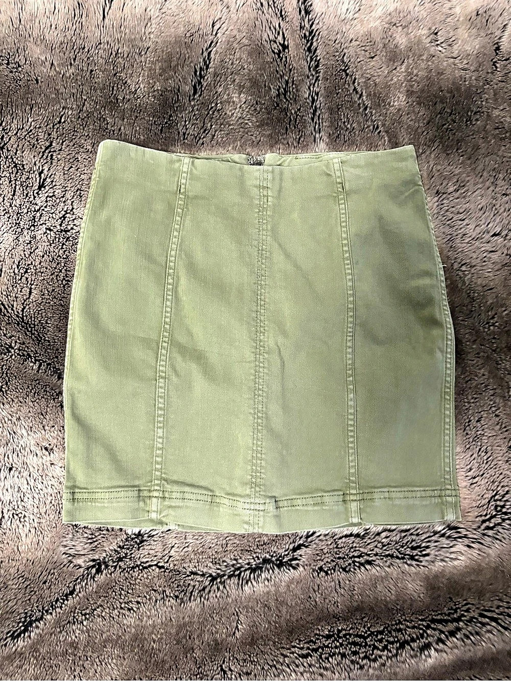 Free People Modern Femme Denim Mini Skirt Green